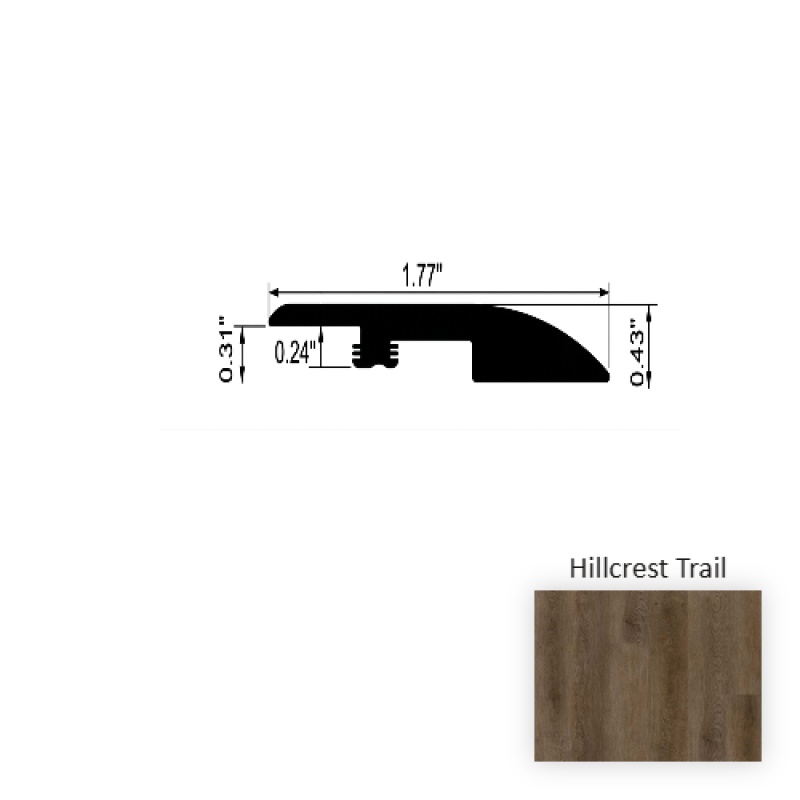 Versacore Pureedge Hillcrest Trail Luxury Vinyl Moulding / Trim - 1.7" X 94.5" Flat Reducer - Ceramic Bead