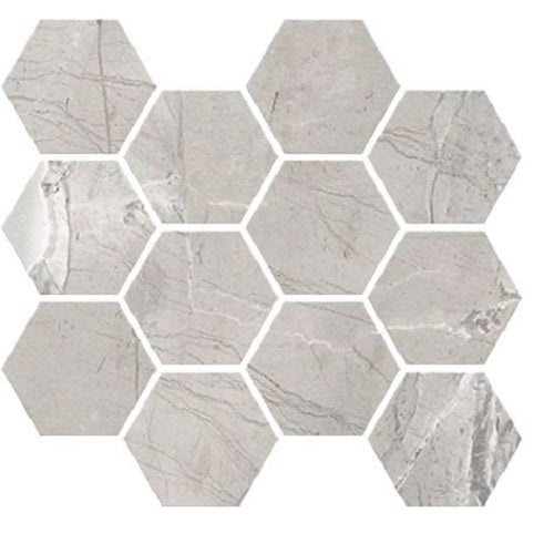 Regnova Dove Porcelain Mosaic - 3" Hexagon - Matte