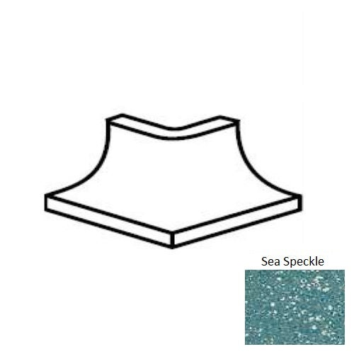 Keystones Unglazed Mosaic Sea Speckle Porcelain Floor & Wall Trim - 2" X 2" Cove Base Outcorner - Matte