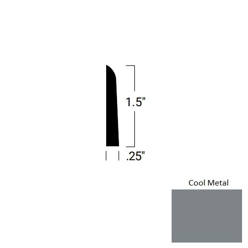 Johnsonite Cool Metal Rubber Millwork Shoe Moulding