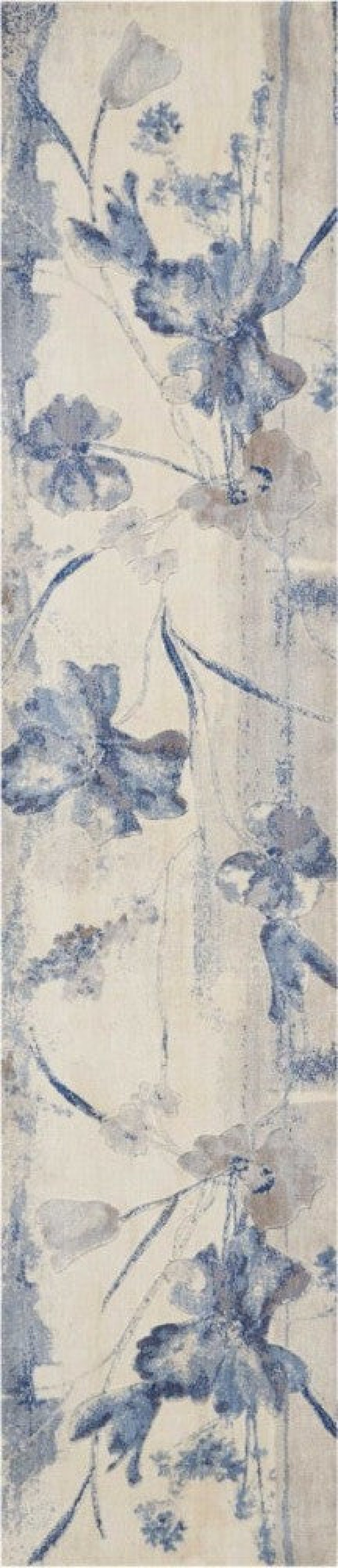 Somerset Ivory Blue St18 Polypropylene Blend Contemporary Area Rug - 5 Ft X 8 Ft - Ivory Blue