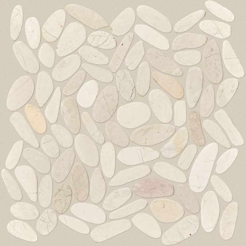 Pebble Sliced Serenity Natural Stone Mosaic - Pebble - Polished