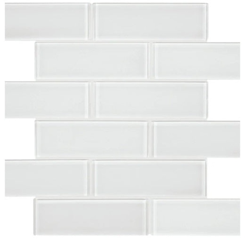 Aquatica Element Ice Glass Mosaic - 2" X 6" Staggered - Glossy