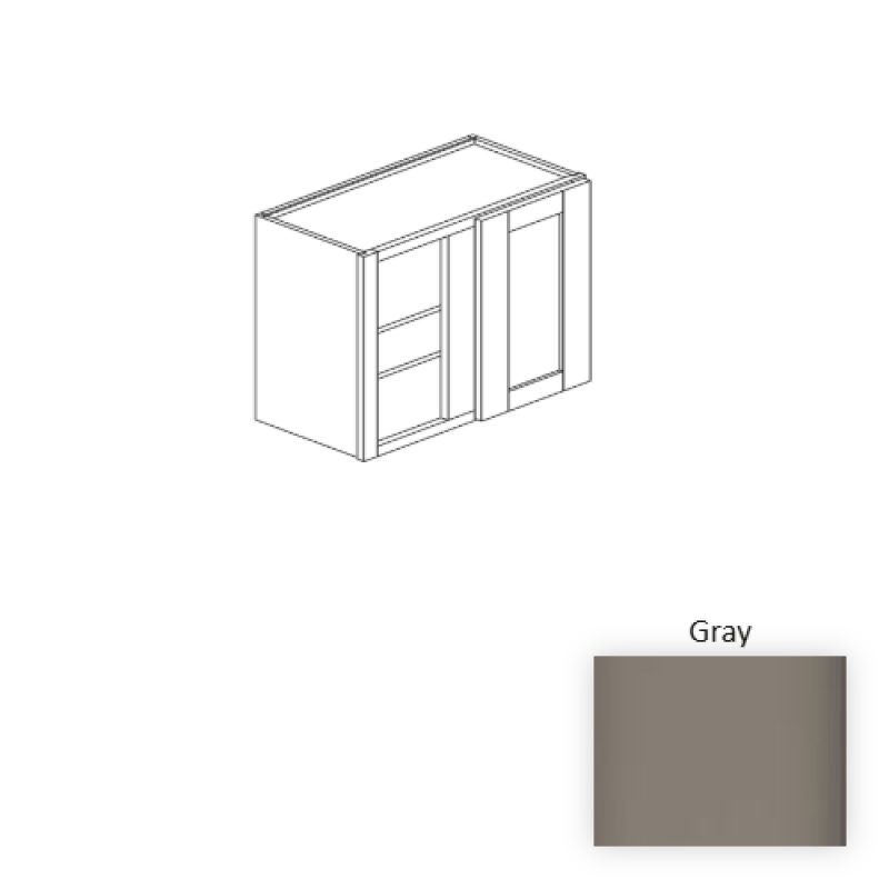 Gray Wood Kitchen Corner Blind Base Cabinet - 30" X 12" X 36" (Assembly Required) - Gray