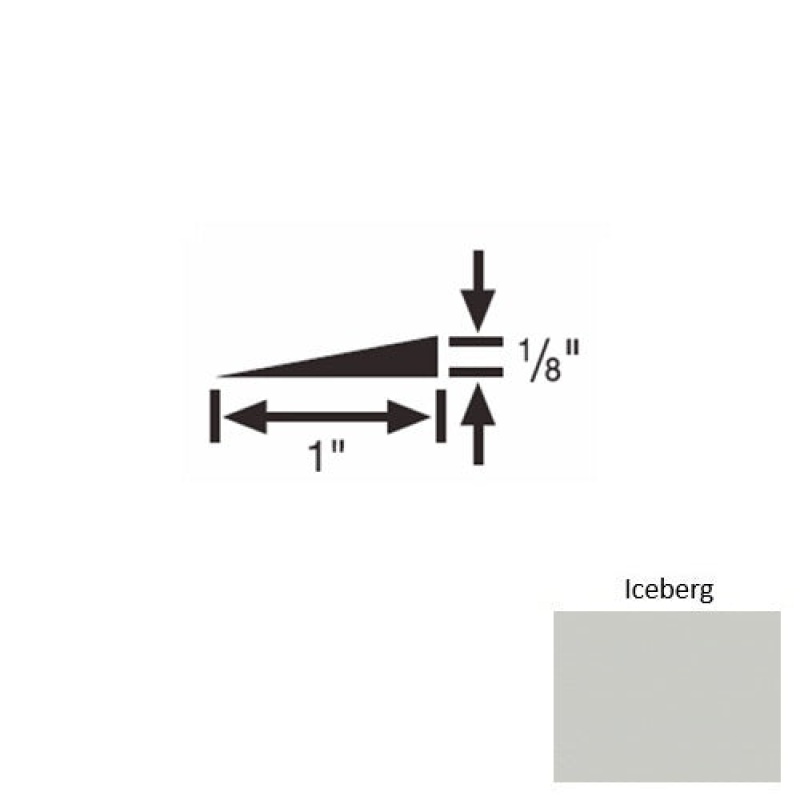 Solid 22 Iceberg Rubber Reducer Strip - 1" X 9 Ft (108") X 1/8"