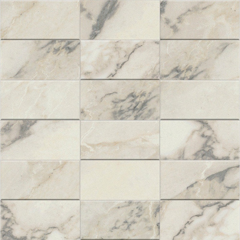 Carrara Select Arabescato Porcelain Mosaic - 2" X 4" Demetra - Honed
