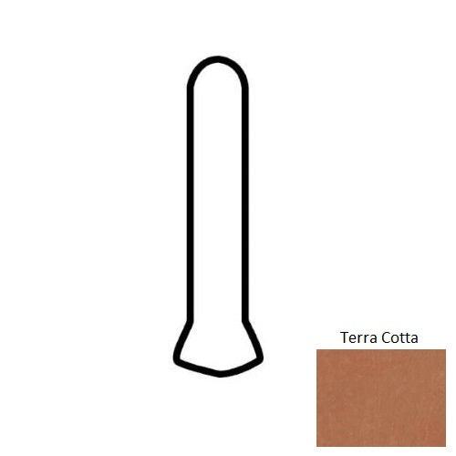 Moroccan Concrete Terra Cotta Porcelain Floor & Wall Trim - 1" X 6" Cove Base Outcorner - Matte