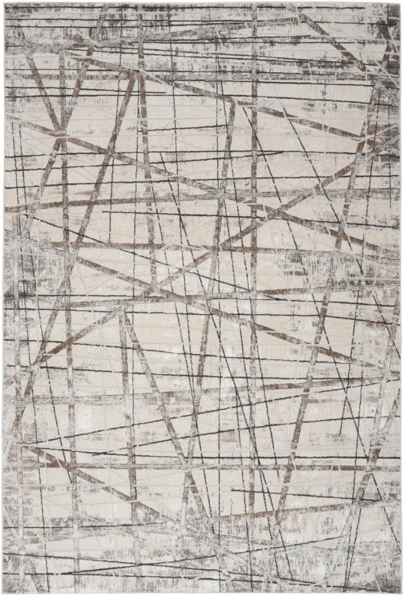 Desire Grey Silver Dsr03 Polyester Contemporary Area Rug - 6 Ft X 9 Ft - Grey Silver