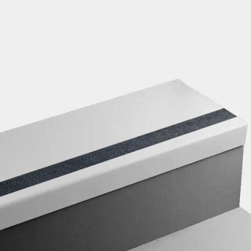 White Hammered Rubber Stair Tread