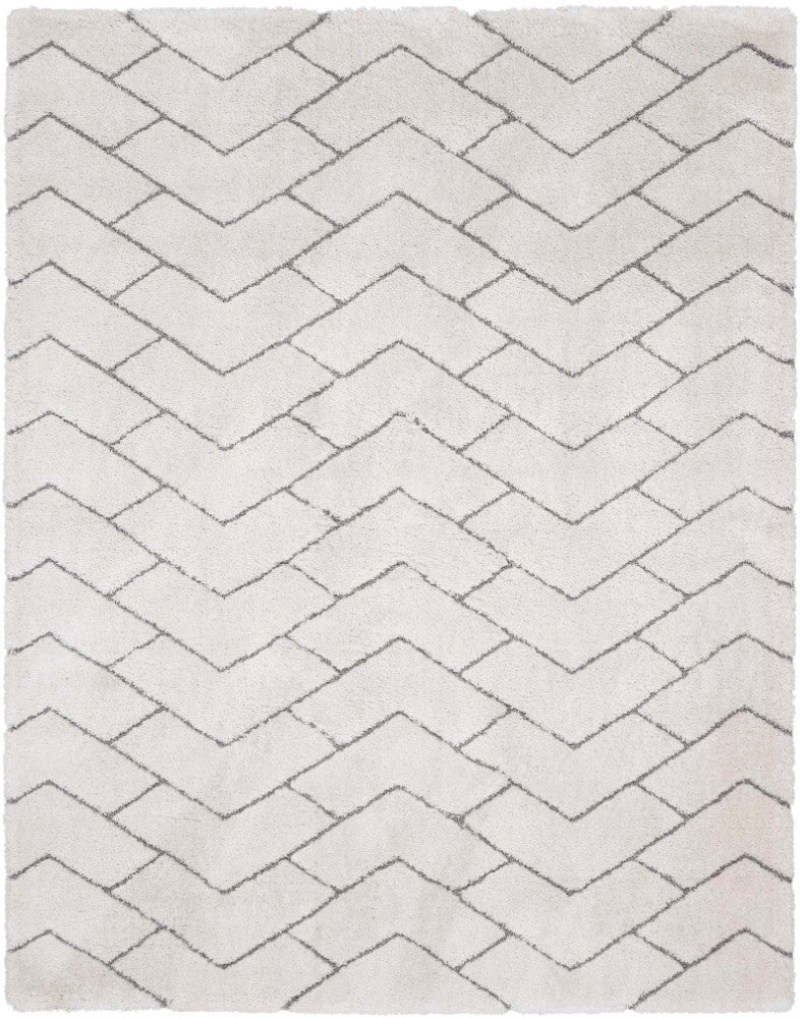 Dreamy Shag Ivory Grey Drs03 Polyester Contemporary Area Rug - 8 Ft X 10 Ft - Ivory Grey