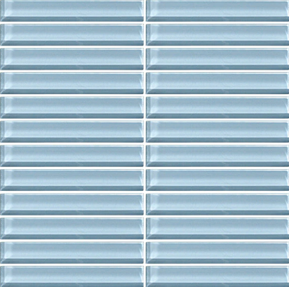 Color Wave Classic Colors Blue Lagoon Straight Joint Glass Mosaic - 1" X 6" Stacked - Glossy