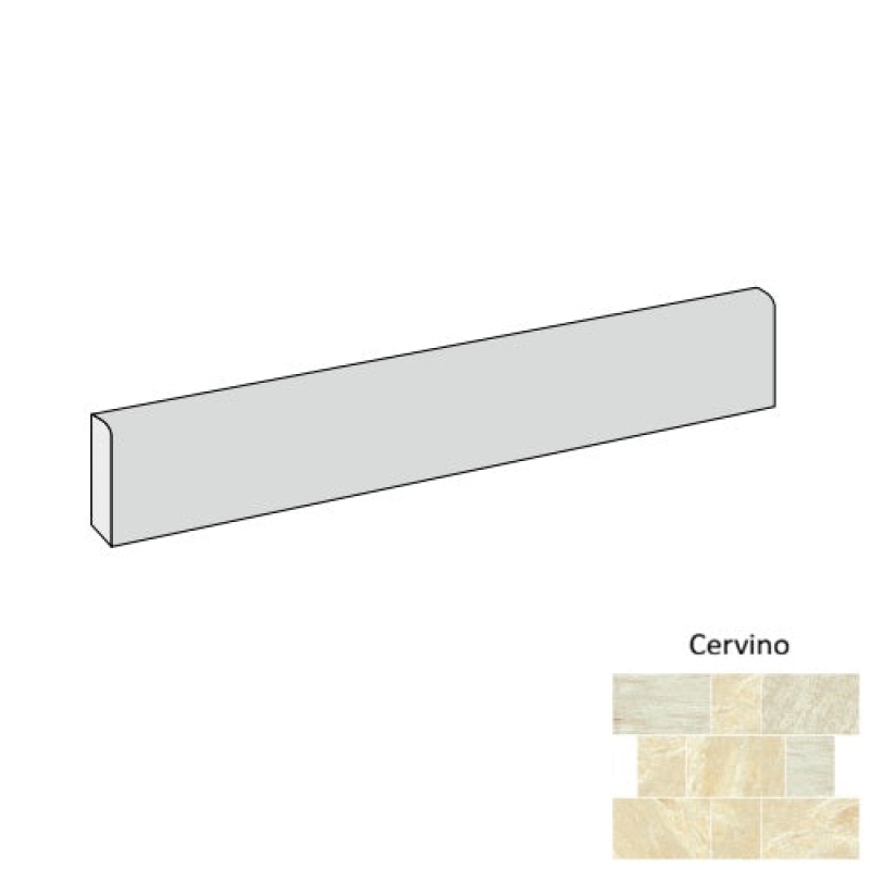 Italian Stones Cervino Porcelain Floor Trim - 3" X 24" Bullnose - Natural