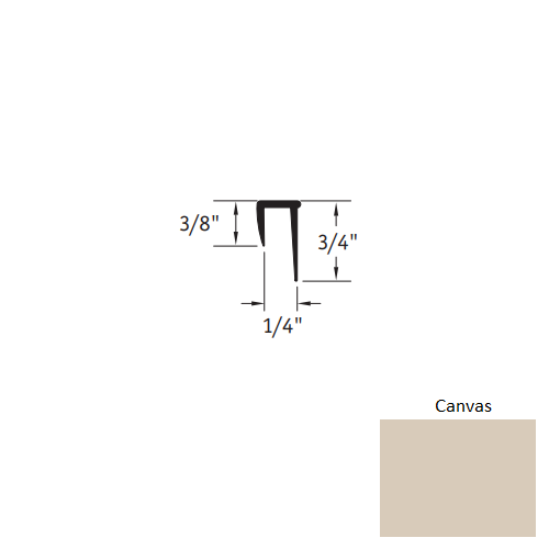 Vinyl Moulding / Trim 1/4" x 12 Ft Square Cap