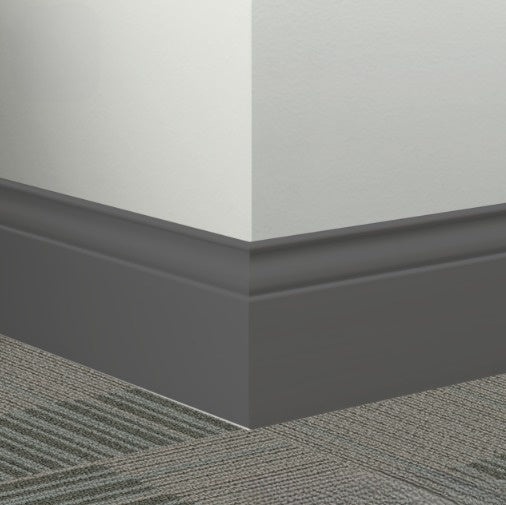 Johnsonite Black Rubber Millwork Contoured Wall Base - 5 1/4" X 96" X 3/8" Inflection - Millwork Contoured Wall Base
