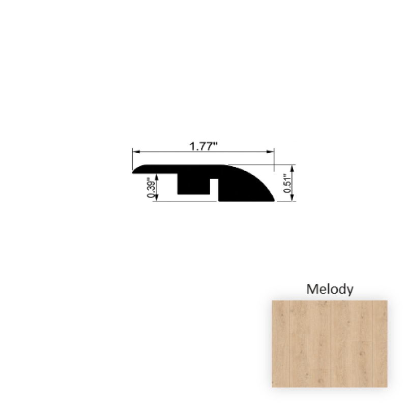 Crescendo Melody Laminate Wood Moulding / Trim - 1.77" X 94" Reducer - Textured