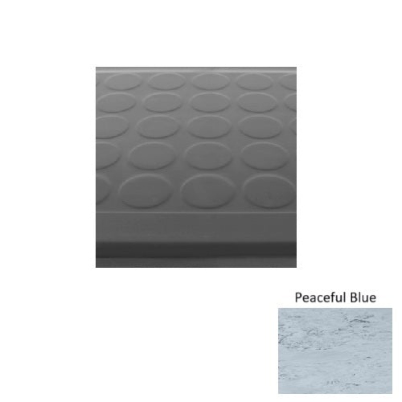 Marbleized 92 Peaceful Blue Low Profile Raised Circular Rubber (Sq) Stair Tread - Textured