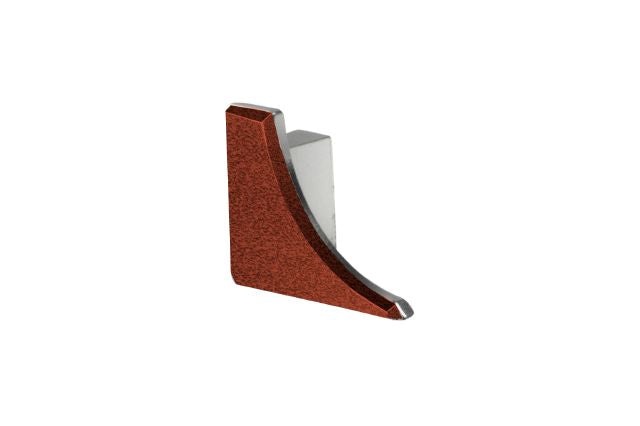 Dilex Ahka Left End Cap Metal Tile Edging Trim - Rustic Brown Textured Color Coated Aluminum - 1/4" X 1/2"