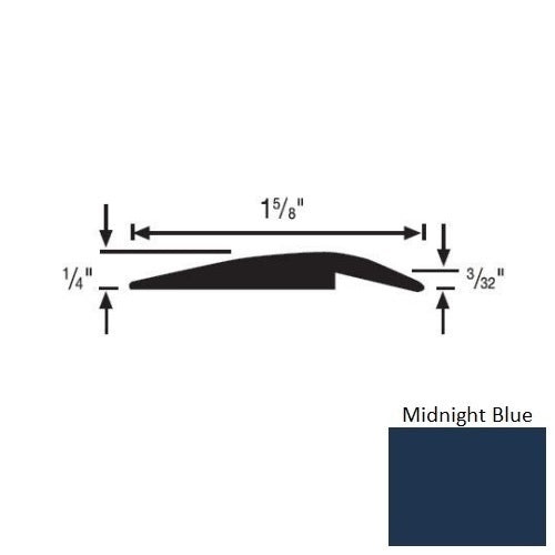 Flextones Midnight Blue Vinyl 156 Underslung Reducer - 1 5/8" X 35 Ft Coils - Thermoplastic