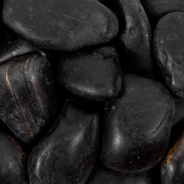 Black Large Marble Loose Pebble - Polished