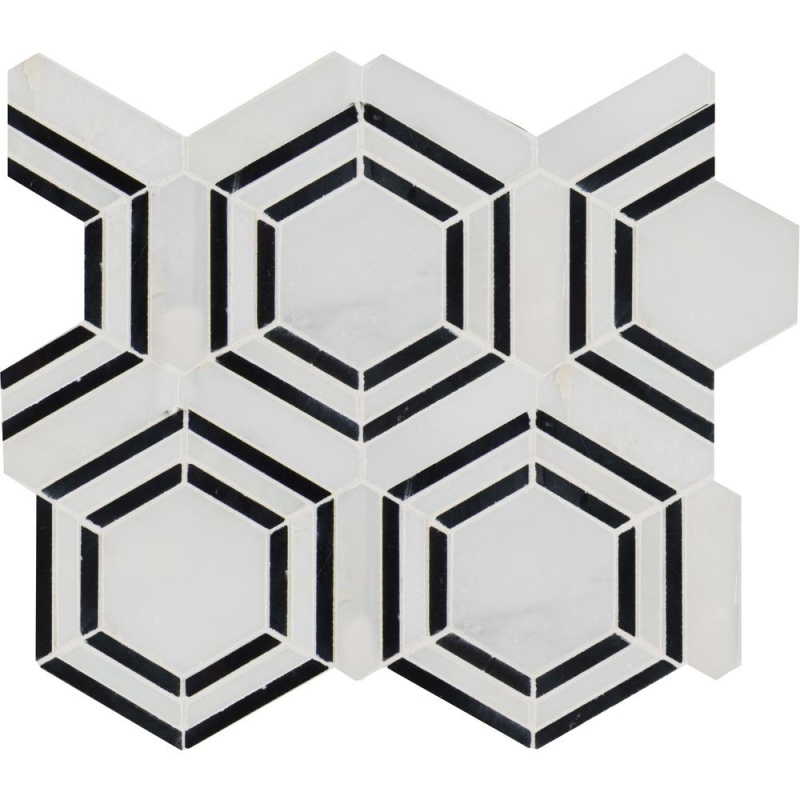Georama Nero Marble Mosaic - Deco - Polished