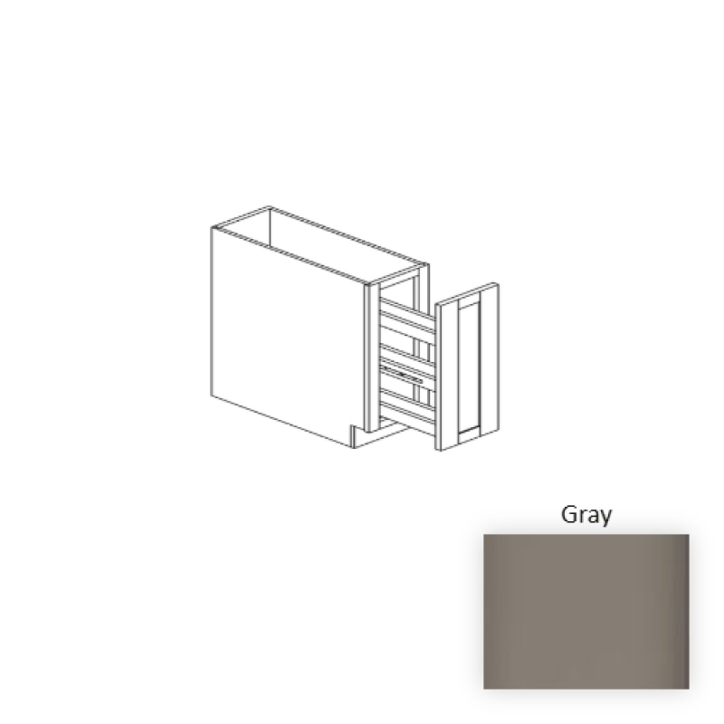 Gray Wood Kitchen Spice Pull Out Rack Base Cabinet