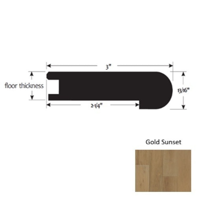 Hartco TimberBrushed Gold Sunset Heights 3" x 90" Flush Stair Nose