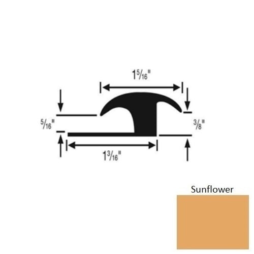 Flextones Sunflower Vinyl 160 Ceramic / Wood Carpet Transition - 3/8" X 12 Ft - Thermoplastic