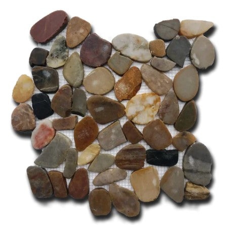 Mix Dark Pebble Mosaic - 12" X 12" - Flat