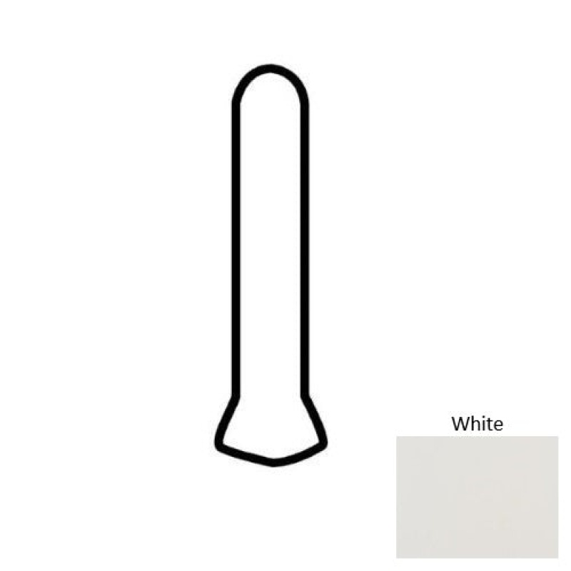 Minimum White Porcelain 1" x 6" Cove Base Corner - Matte