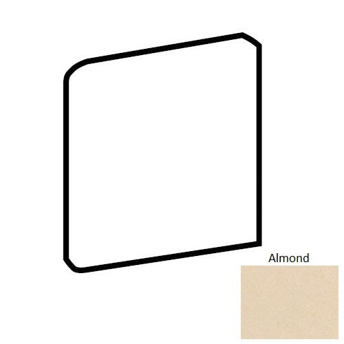 Colormatch Almond Ceramic Wall Trim, 4 1/4" x 4 1/4" Bullnose Outcorner, Matte