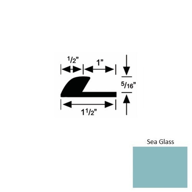 Solid 36 Sea Glass Rubber Underlap Carpet Edge