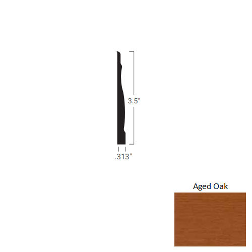 Johnsonite Aged Oak Rubber Masquerade Wall Base