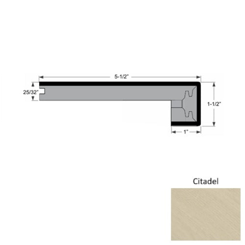 Dover Citadel Hardwood Moulding / Trim - 5 1/2" X 96" Square Stair Nose - Urethane