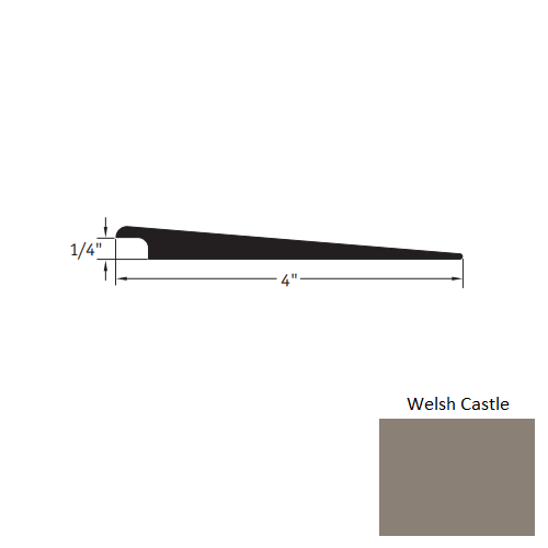 Johnsonite Welsh Castle Vinyl Moulding / Trim - 4" X 12 Ft (144") X 1/4" Wheeled Traffic Transition - Wheeled Traffic Transition