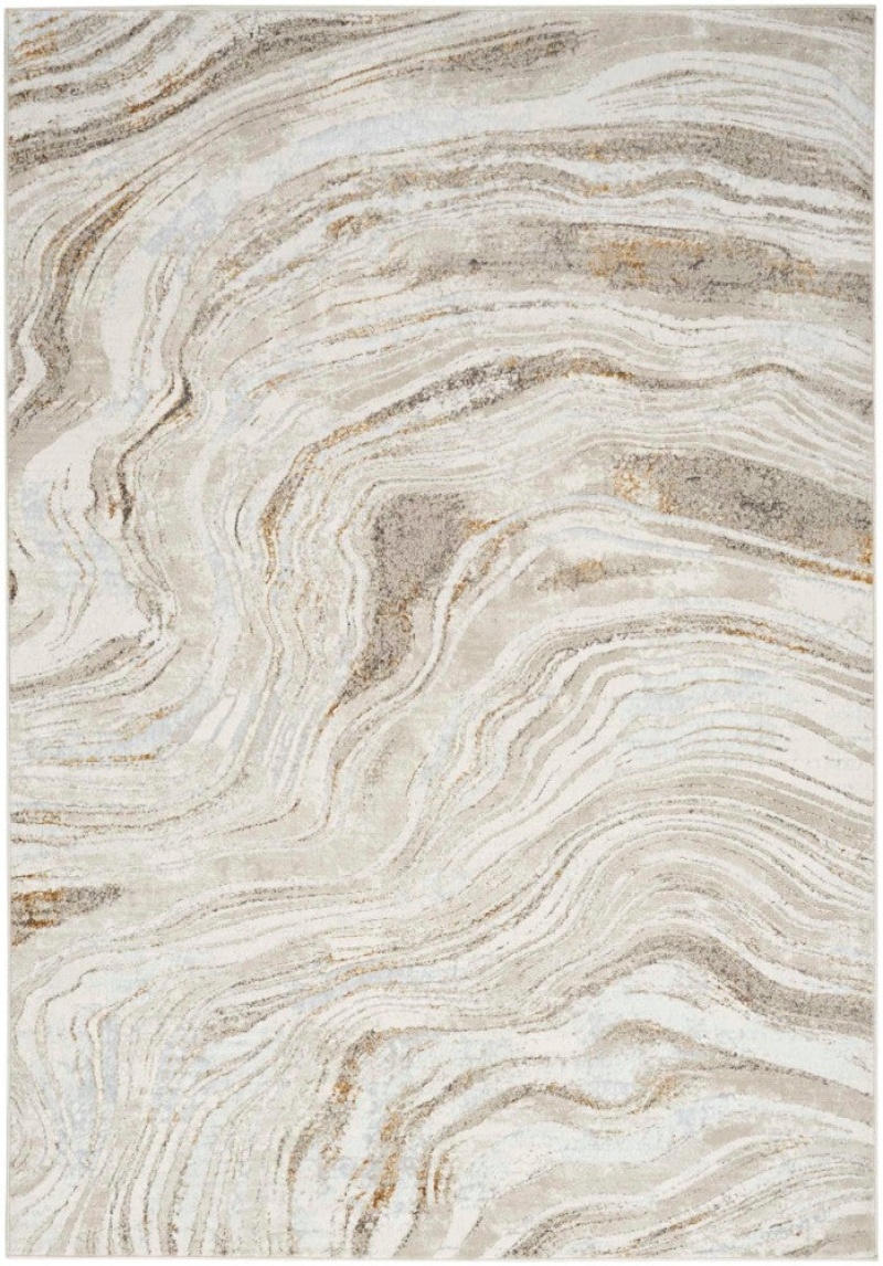 Glitz Grey Gold Contemporary Area Rug