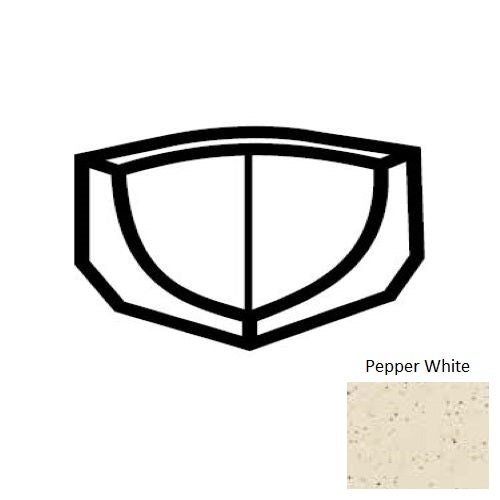 Keystones Pepper White Porcelain Cove Base Incorner Square Matte