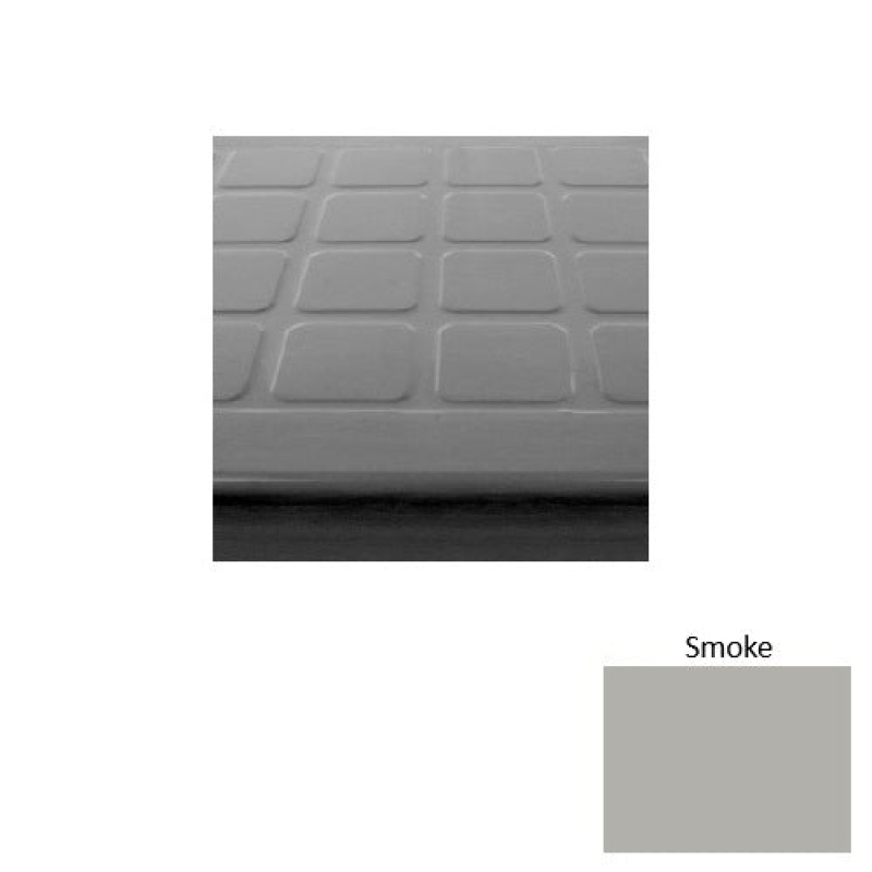 Solid 94 Smoke Raised Square Rubber (Sq) Stair Tread With Dupont Kevlar - Textured