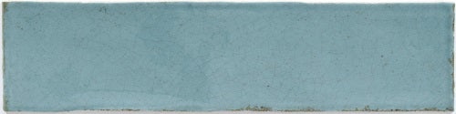 Maiolica Blue Steel Crackled Ceramic Tile - Matte - 3" X 12"