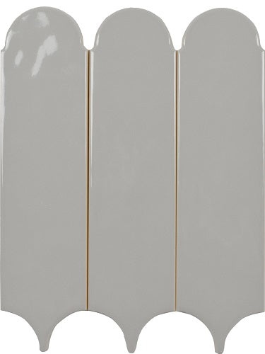 Feathers Neu Gray Ceramic Tile - Glossy - 3" x 12"