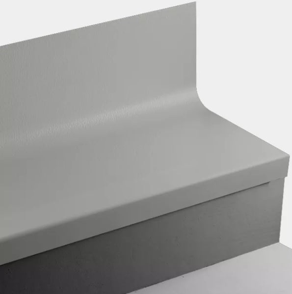 Johnsonite Green Smoke Hammered Rubber Moulding / Trim, 19" x 36" Angle Fit Stair Tread with Riser (Sq)