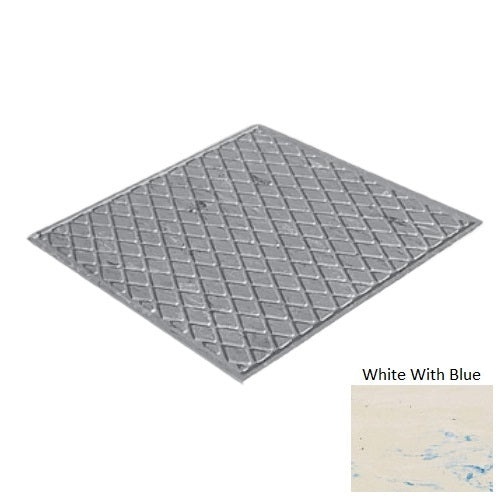 Evolving Styles Creative Elements White With Blue Rubber Diamond Landing Tile - Textured - 27" X 27"