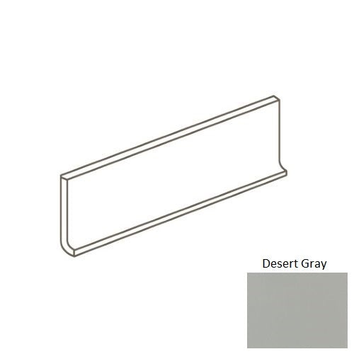 Color Wheel Linear Desert Gray Ceramic Wall Trim - 4 1/4" X 12 7/8" Flat Top Cove Base