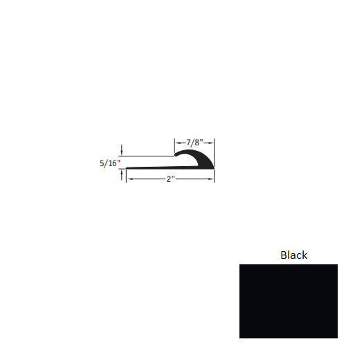 Johnsonite Black Vinyl Moulding / Trim - 7/8" X 12 Ft (144") X 5/16" Edge Guard - Edge Guard