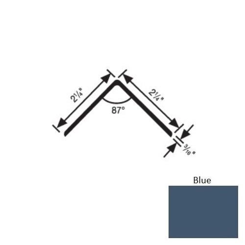 Flextones Blue Vinyl 193 Corner Guard, 2 1/4" x 54", Thermoplastic