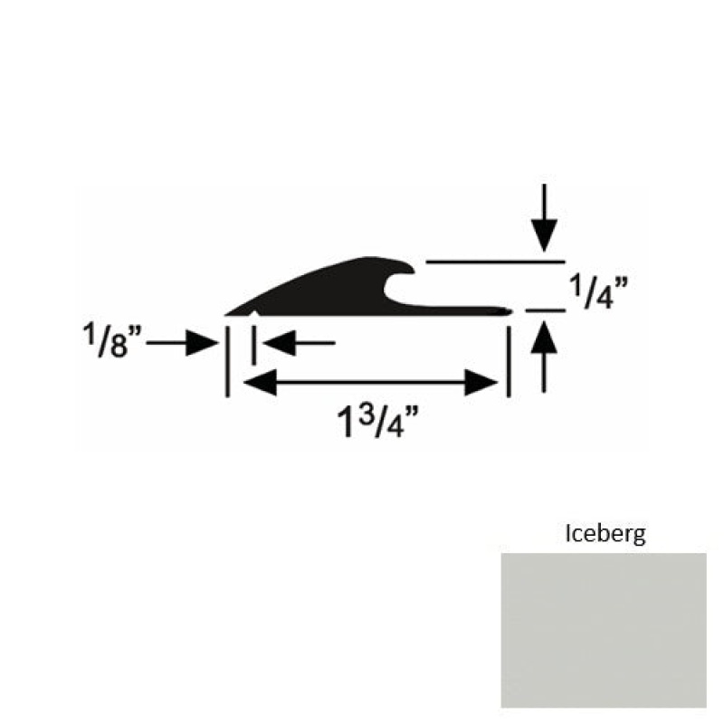 Solid 43 Iceberg Rubber Custom Carpet Edging