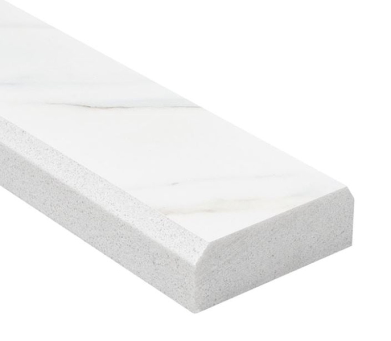 Calacatta Nowy Engineered Marble Threshold - 2" X 36" Double Bevel - Polished