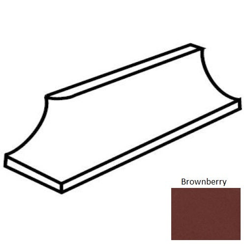 Keystones Unglazed Mosaic Brownberry Porcelain Floor & Wall Trim - 1" X 2" Cove Base Outcorner - Matte