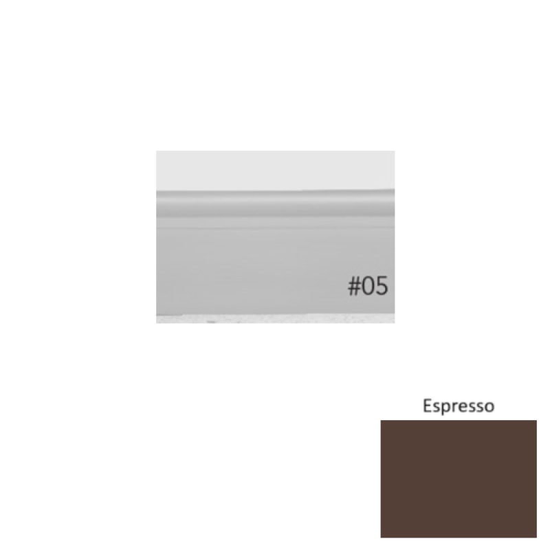 Pinnacle Plus #05 Contrive Espresso Rubber Coil Wall Base - 2 1/2" X 60 Ft