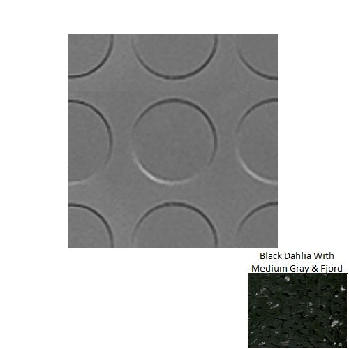 Spextones Black Dahlia With Medium Gray & Fjord Rlt Radial Low Profile Rubber Distinct Designs Tile - Textured - 18" X 18"