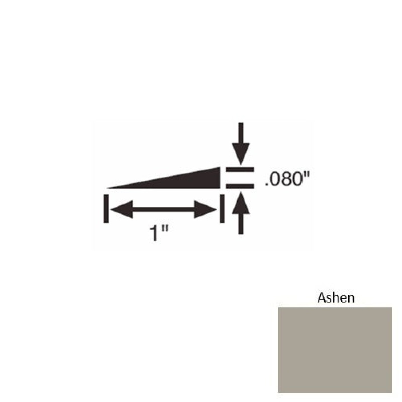 Solid 21 Ashen Rubber Reducer Strip - 1" X 9 Ft (108") X 0.080"